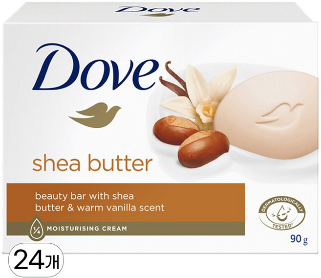 도브 시어버터 뷰티바 비누 바닐라향, 90g, 24개입