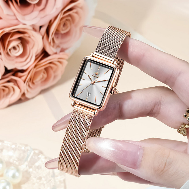 OLEVS 여성손목시계 정품쿼츠 럭셔리 명품 워터프루프 메탈시계