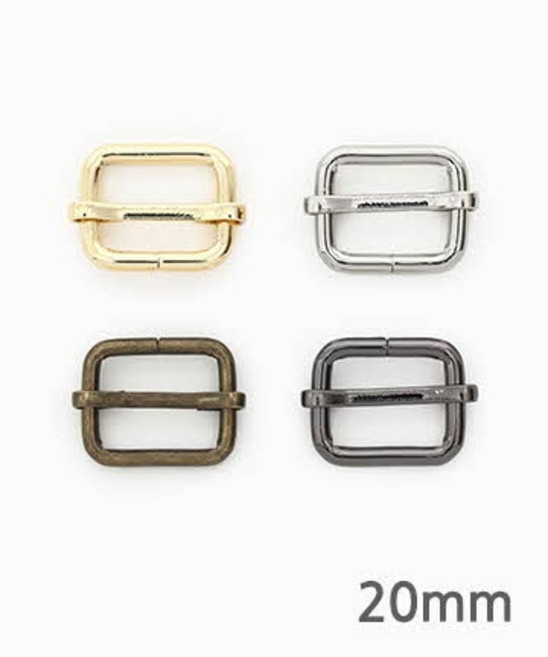 퀼트스타 베이직 길이조절 고리 20mm_4컬러, 4개, 메탈그레이