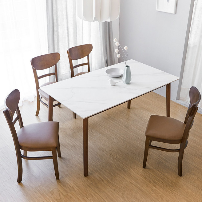 베스트리빙 스칸디 원목 포세린 12T통세라믹 쿠키 1200/1400 4인용 식탁 테이블세트/의자4개/의자2개+벤치의자 4colors, 의자2개+벤치의자1개, 내츄럴/화이트세라믹