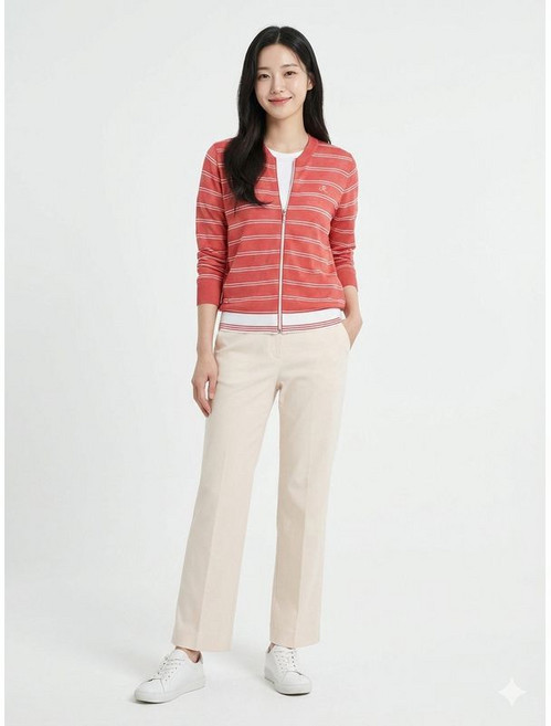 크로커다일레이디 아이보리 크로커 일자핏 슬랙스 팬츠 CLCSPT101