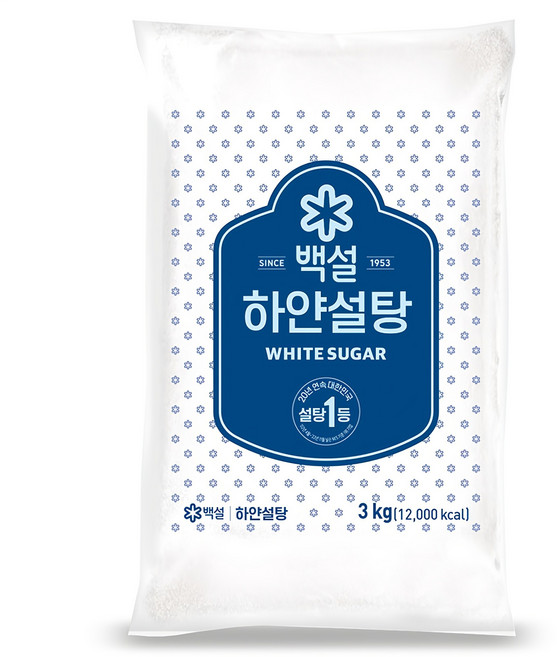 백설 하얀설탕, 3kg, 1개