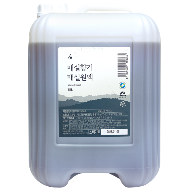 시골원 매실향기 매실원액 하동매실 대용량 업소용 말통 매실청, 1개, 18L