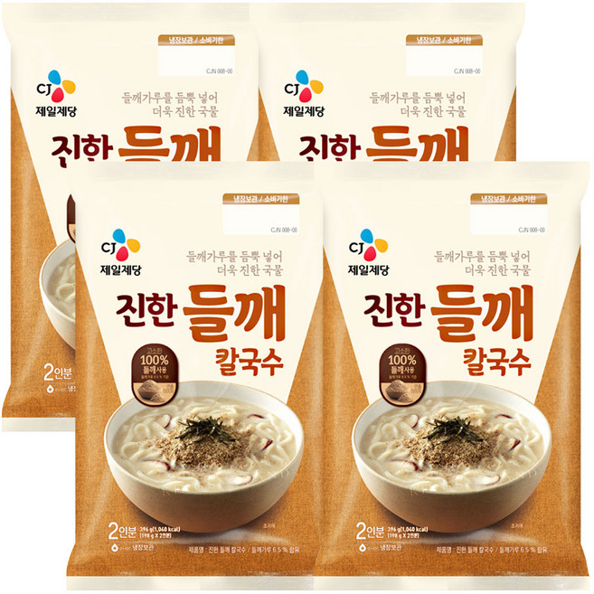 CJ 진한 들깨칼국수, 4개, 396g