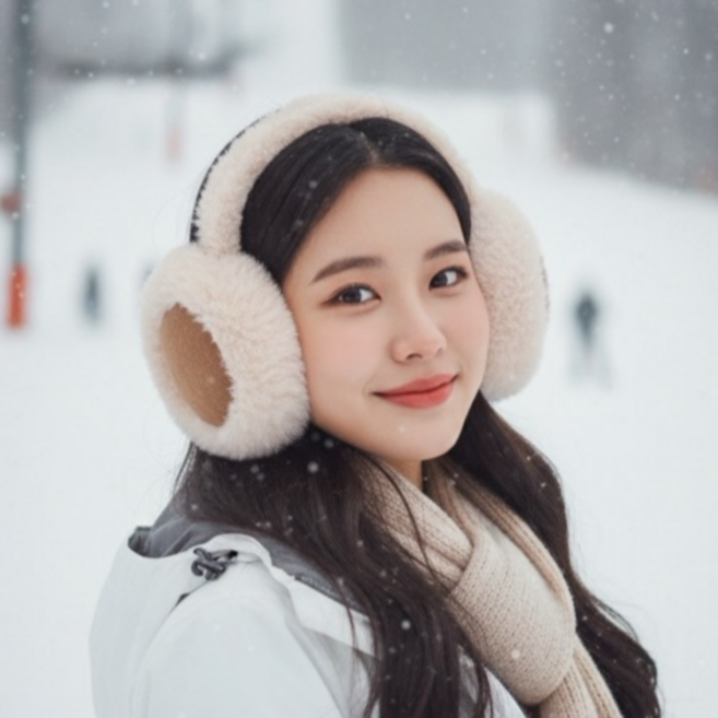 소피 접이식 방한 털 귀마개 겨울 귀도리