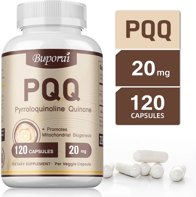 PQQ 고함량 캡슐 미토콘드리아 생합성 촉진 에너지 생산 지원 항산화 효과 세포 건강 인지 기능 향상 비건 캡슐 피로 회복 활력 증진, 1개, 120정 - 쿠팡