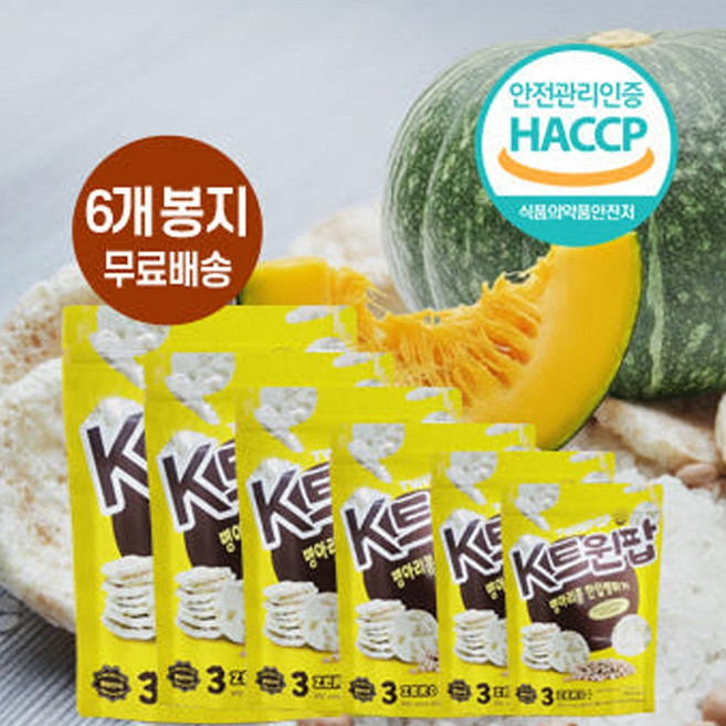 K트윈팝 6개묶음 병아리콩 & 단호박 쌀 스낵 건강뻥튀기_420g, 420g, 6개
