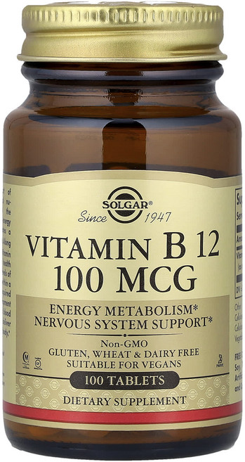 솔가 비타민 B12 100 mcg 태블릿, 6개, 100정