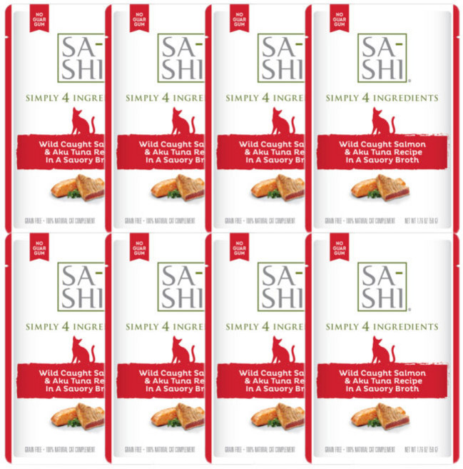 로우즈 사시 연어 참치 고양이 주식파우치 8p, 8개, 연어+참치, 50g