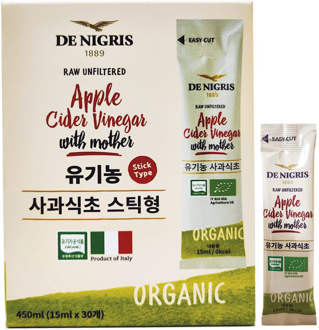 데니그리스 유기농 사과식초 스틱형 30p, 450ml, 1개