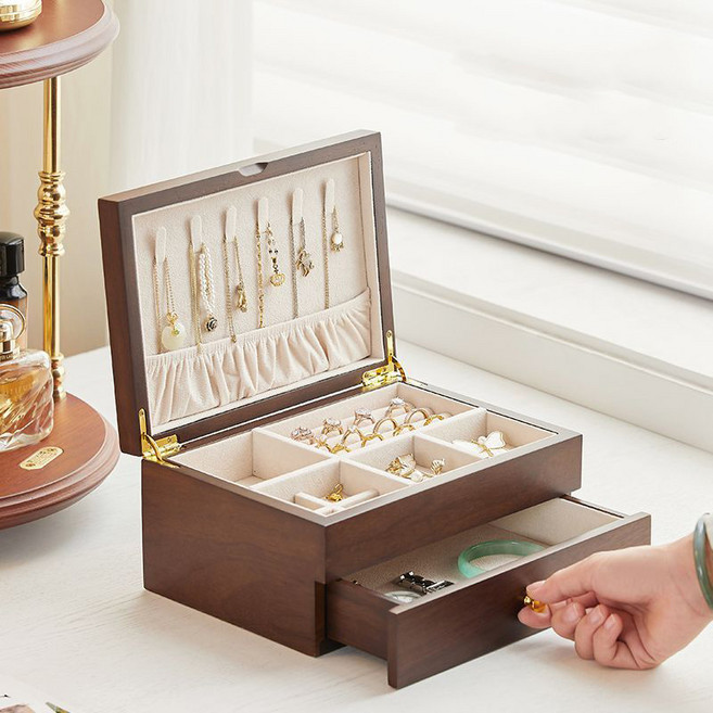SSH11 보석함 쥬얼리보석함2단 쥬얼리보석함고급 목걸이 보관함 고급 보석함 악세사리 보관함 쥬얼리 보관함 목걸이 보관함 보석상자