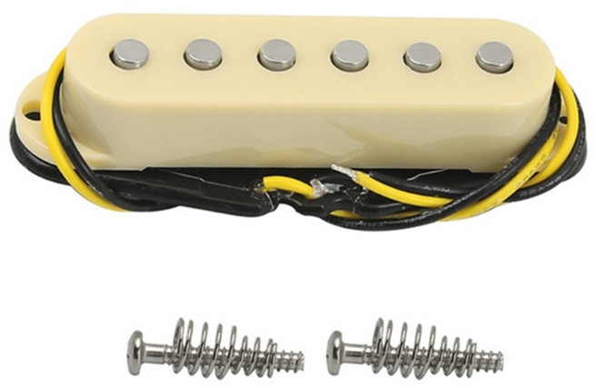 1Pc Alnico 5 싱글 코일 픽업 일렉트릭 기타 픽업 넥/미들/브리지 50/50/52mm 픽업 기타 액세서리 키트, 노란색