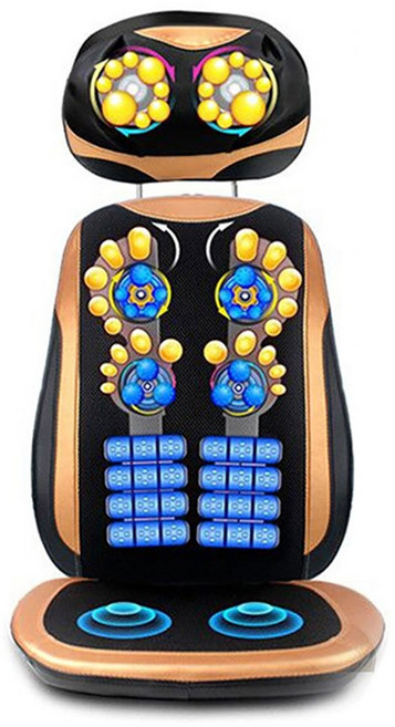 Smabat 접이식 의자형 안마기 안마의자 파워 전신 마사지기 목 어깨 롤링 패드 허리 등 경추 쿠션 안마기 리모컨, 블랙