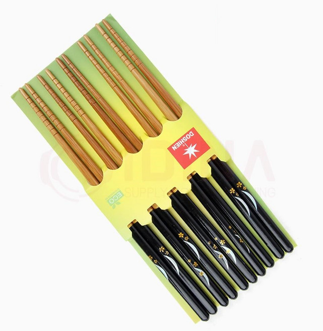 잡기편한 슬림 나무 일식 젓가락 블랙 5p 2개 조리도구 조리용젓가락