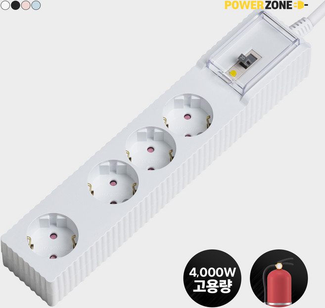웨이브 자동소화 고용량 멀티탭 누전차단 4구 50cm 1.5m 3m 5m 7m 에어컨 전용 대용량멀티탭, 자동소화+과부하차단+누전차단 4구, 화이트 1.5m, 1개