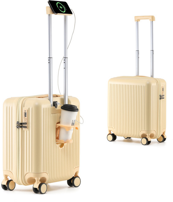 YANGTA [3년무상AS] 기내용 미니 캐리어 18인치 USB 충전포트 핸드폰 거치대 컵홀더 다양한 컬러 가능