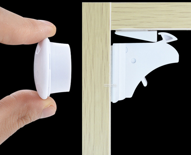 무타공 자석 안전 잠금장치 문 냉장고 서랍장 유아, 1개