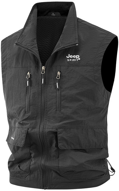 남성 캐주얼 아웃도어 베스트 봄여름 경량 루즈핏 방풍 멀티포켓 등산 레저 낚시 작업 조끼