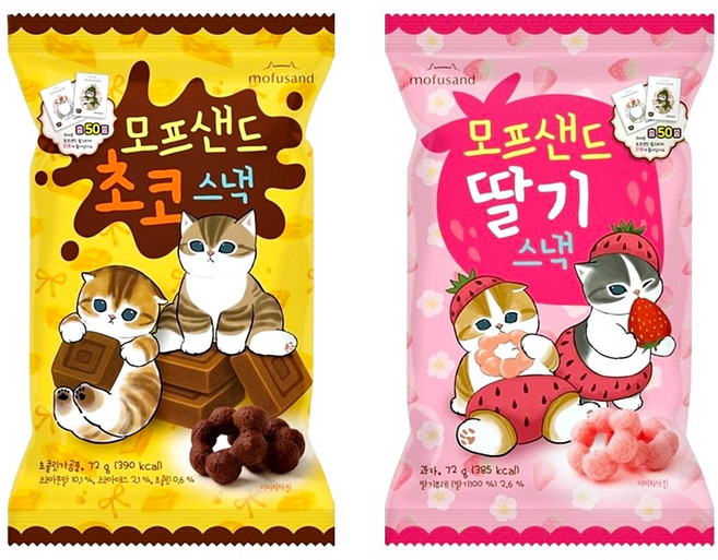 모프샌드 초코스낵x딸기스낵 혼합구성, 72g, 2세트
