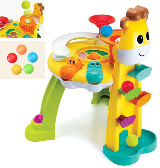 돌아기 기린 서서노는 공놀이 플레이 테이블 육아템 9개월 선물 10개월 200일 국민템, 1개