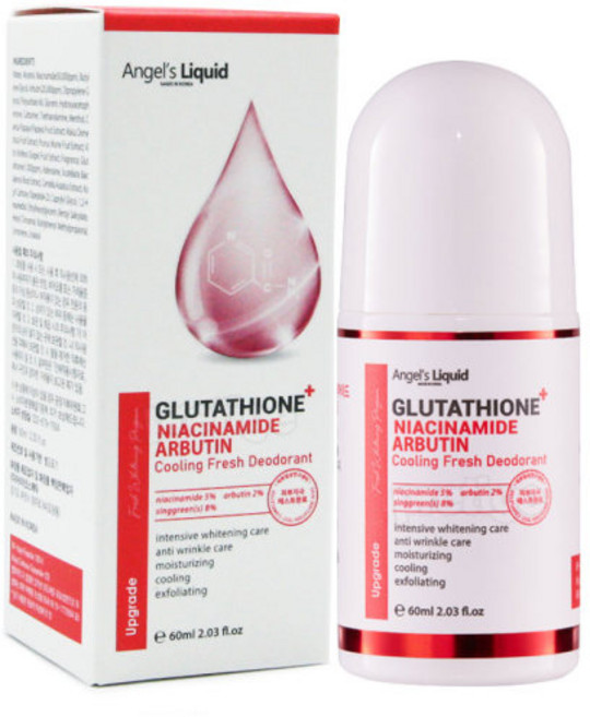 엔젤스리퀴드 글루타치온 + 나이아신아마이드 알부틴 쿨링 프레시 데오드란트 땀냄새제거, 1개, 60ml