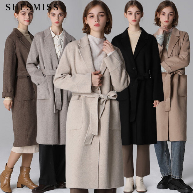 쉬즈미스 울 투버튼 벨티드 핸드메이드 코트 478DH5733907