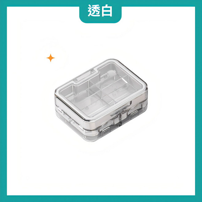 藥盒 切藥器 大顆藥也可切 分藥盒, 1個, 透白｜密封儲藥 切藥器