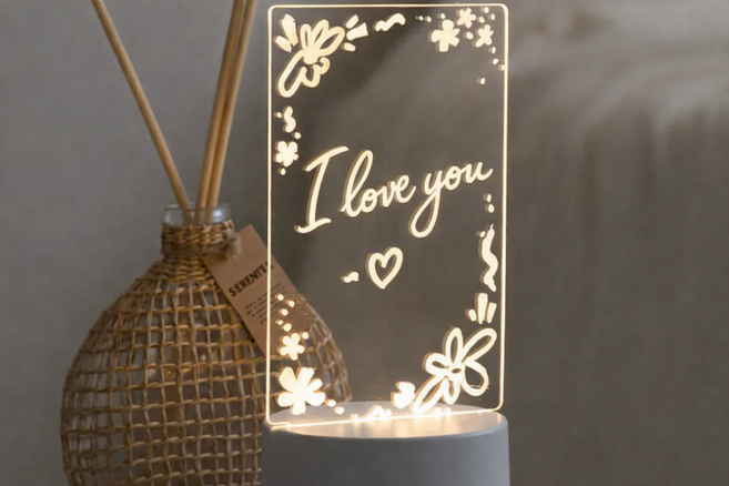 오브픽 아크릴 메모 LED 무드등 + 사은품 마카 포함( 나만의 조명 만들기 DIY ), 화이트