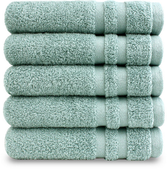 쉬라즈 더블보더 40수 바스타월 450g 대형수건, 코랄민트, 5개