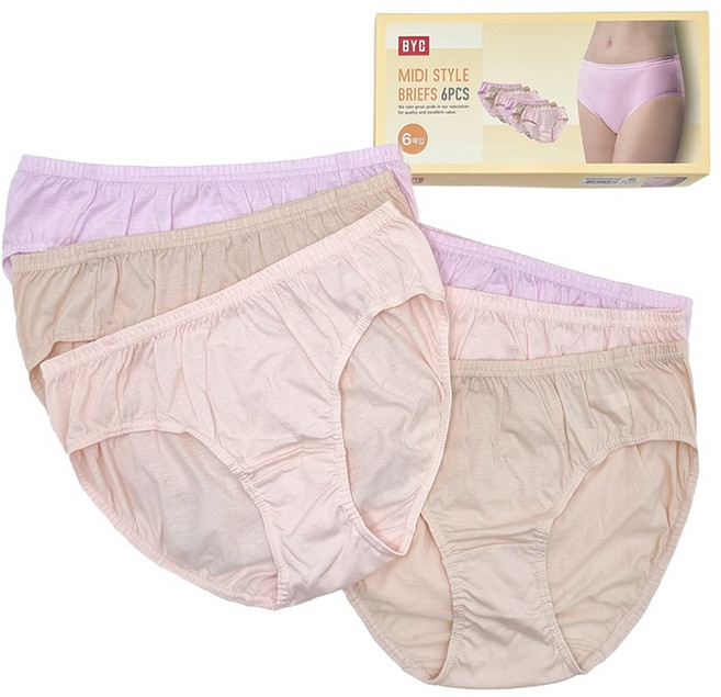 BYC 순면 100% 미디 팬티