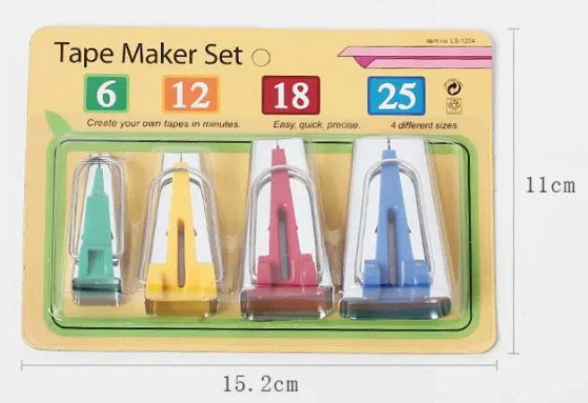 하수도 DIY 퀼팅 도구 테이프 메이커 엣지 보빈 와인더 파이퍼 풀러 세트 6mm 4 개, 01 4pc, 01 15.2x11x3.2cm