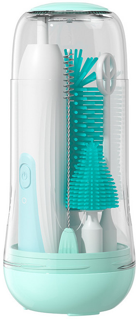 瑞克倉庫 電動奶瓶刷 電動杯刷 吸管刷, 綠色, 1個