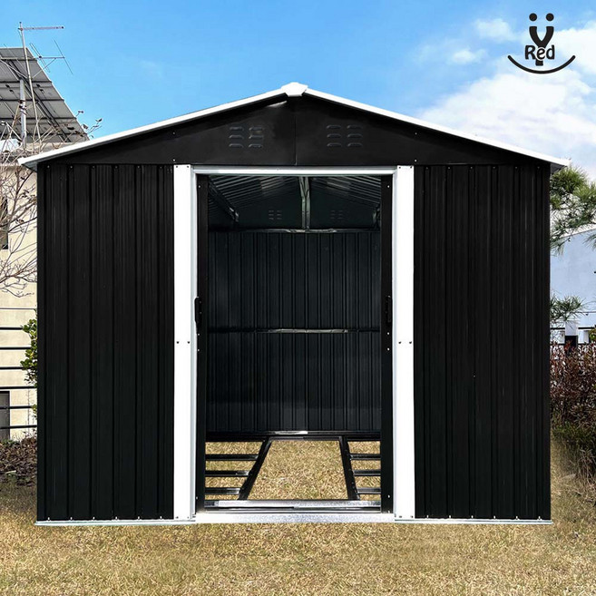 레드와이 조립식창고 스틸창고 8x8ft 조립식 이동식 농막 대형 야외 보관함 전원주택, 8x8(콜드그레이)