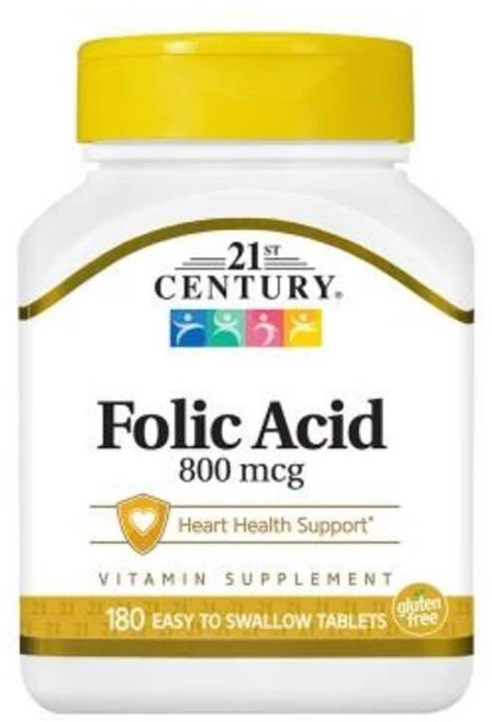 [21st Century] 21세기 센트리 엽산 800 mcg 180 이지 투 스왈로우 타블렛, 5개, 180정 - 쿠팡