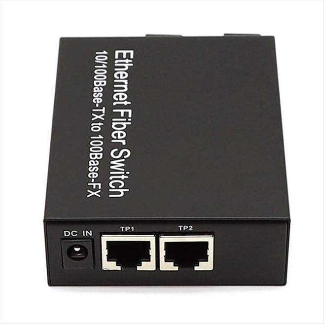 100M 2 광섬유 포트 2 RJ45 포트 광섬유 변환기 1310nm/1550nm 단일 모드 단순 20km SC Fibra 광 변환기 EU 플러그, 검은색