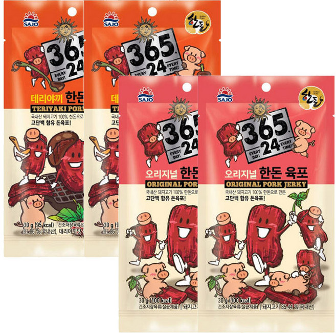 사조해표 한돈 육포세트 (오리지널2 + 데리야끼2), 1개