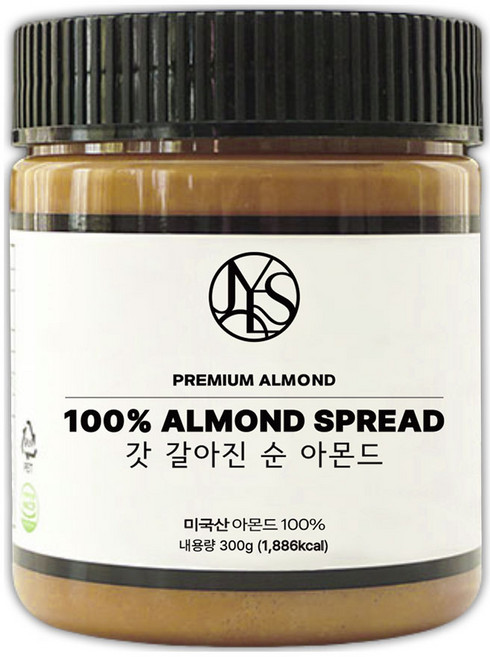 야스티 갓 갈아진 순 아몬드 스프레드 100% 무첨가 버터, 1개, 300g
