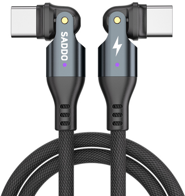 사또 C to C타입 고속충전케이블 PD 240W 180도 회전형, 1개, 블랙, 3m