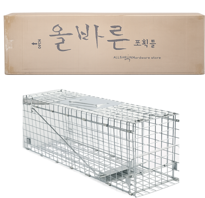 길고양이 유해동물 포획틀 뉴트리아 족제비 유인 덫 포획 고양이망, 1개, 실버