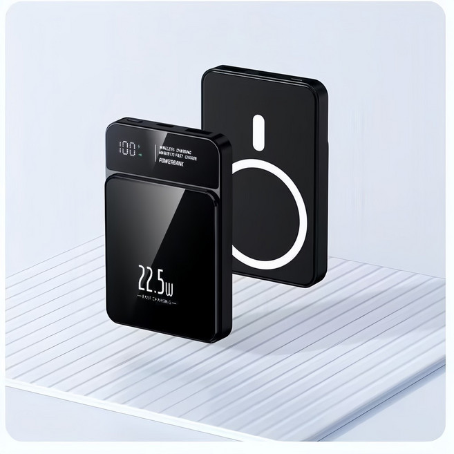 可上飛機 22.5W超級快充 PD快充 20000mAh 無線磁吸行動電源, W018黑色