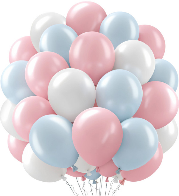 해피제이니 비비드 마카롱 라텍스 파티풍선 50P, 1세트, 마카롱핑크블루