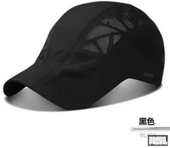 P4CH4自燃健身館 運動跑步速乾透氣鴨舌帽 遮陽防曬棒球帽, 黑色, 1個