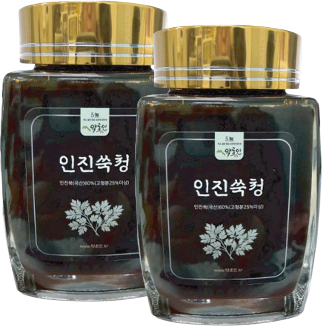 약초인 인진쑥청 대용량 국산 인진쑥 진액 무설탕, 500g, 2개