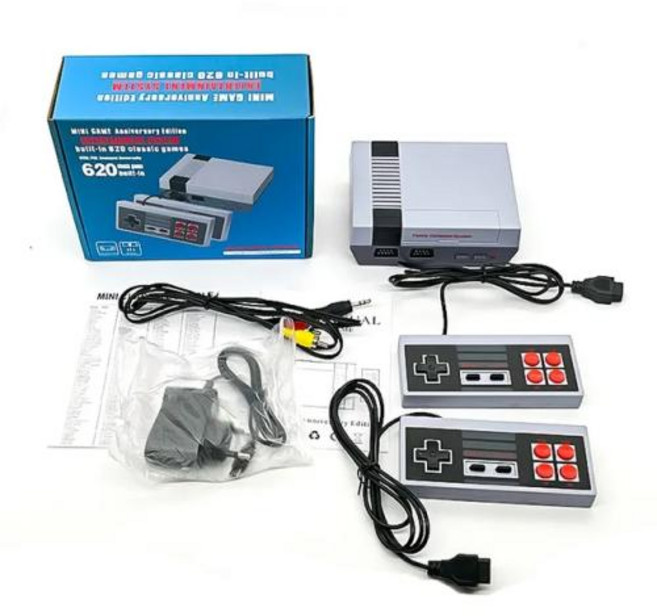 게임기 레트로 게임 콘솔 조이스틱 미니 TV 휴대용 가족 레크리에이션 비디오 AV 출력 내장 620 클래식 듀얼 플레이어 선물, 2) NES 620 - UK