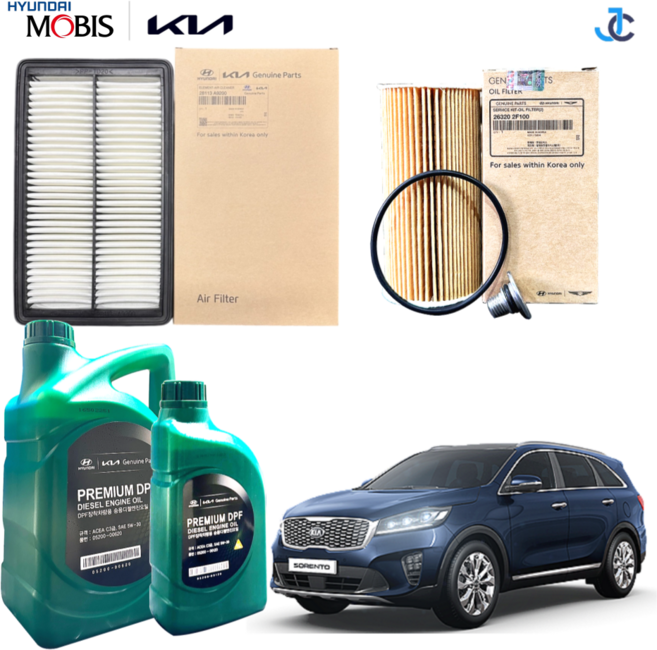 기아 더뉴 쏘렌토 UM 순정 엔진오일세트, 1세트, 2.0/2.2 디젤 C3급 7L 5W30
