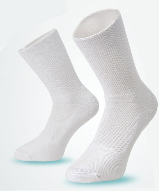 TXG Cushion Socks 흰색 당뇨양말 혈액순환 압박 보호대 지지대 양말, 1개