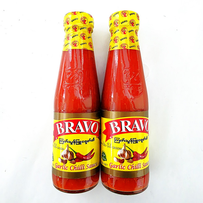 BRAVO GARLIC CHILLI SAUCE 브라보 갈릭 칠리소스 미얀마소스, 2개, 210ml