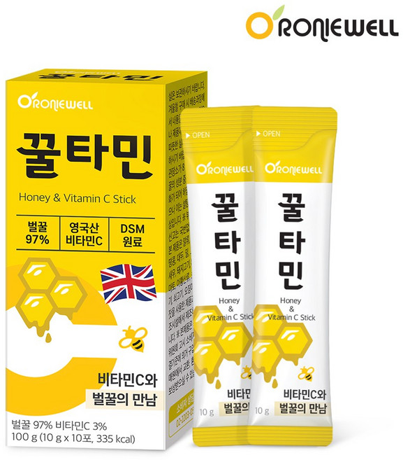 꿀타민 10포 벌꿀과 비타민C 스틱, 1개, 100g