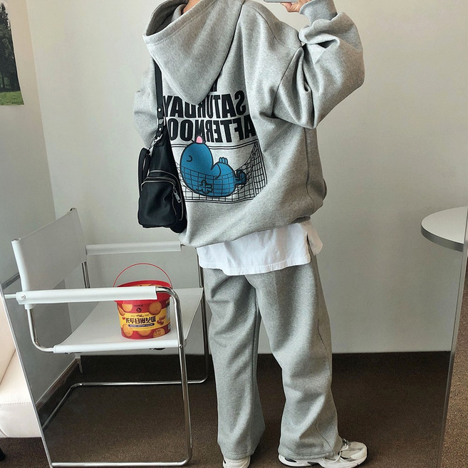 러브앤시티 남녀공용 *특양면/기모 선택* 레이즈 후드 트레이닝세트 상하세트 스트링팬츠 오버핏 빅사이즈 후드티 셋업