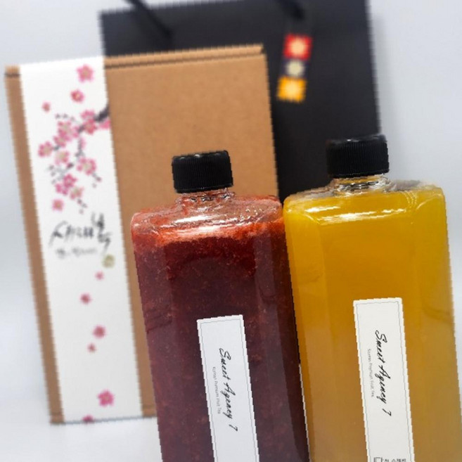 레몬청 자몽청 딸기청 생강청 선물세트 500ml 2병 세트 단청수제청, 1개